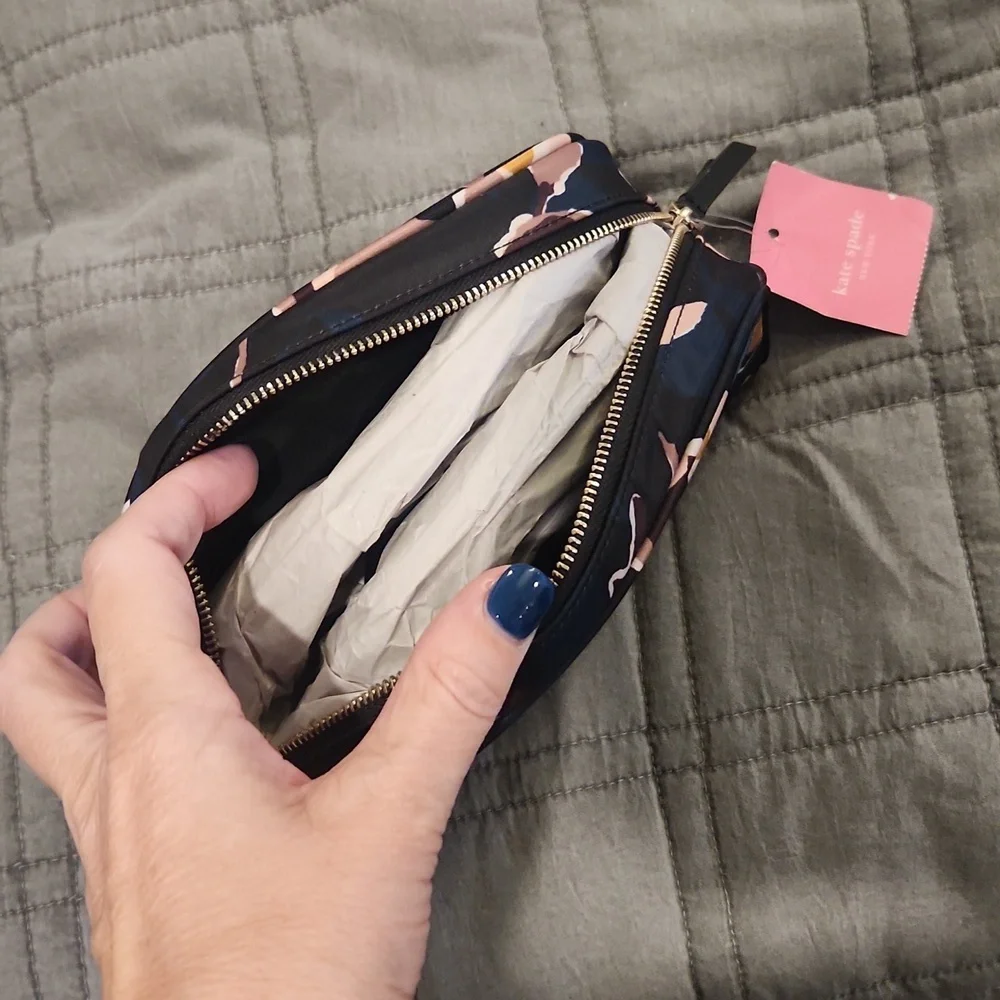 Kate Spade Black and Pink Floral Travel Bag